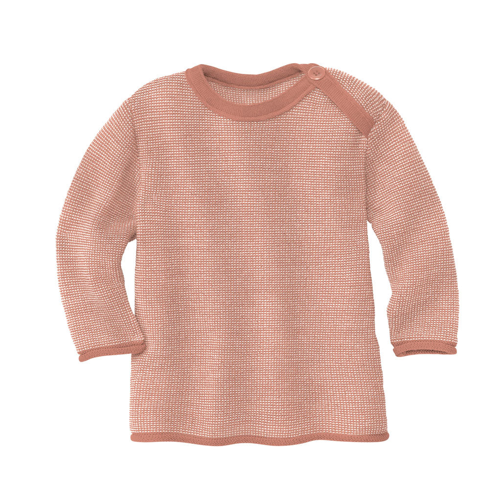 Maglioncino mélange in lana merino bio 0-3 anni // rosé-natural